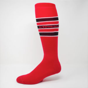red and white athletic socks