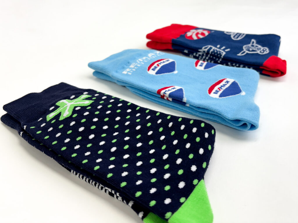 Custom branded socks are one the best promotional giveaway ideas.